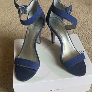Size 7 blue heel sandals